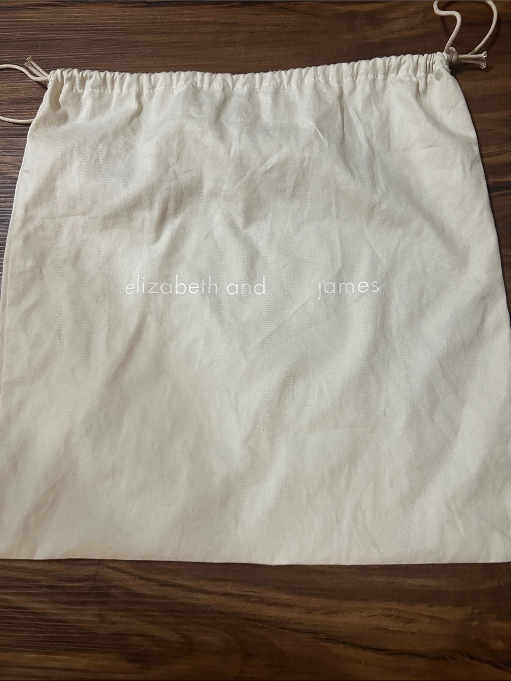 Elizabeth and James Cream Cotton Drawstring Storage Bag